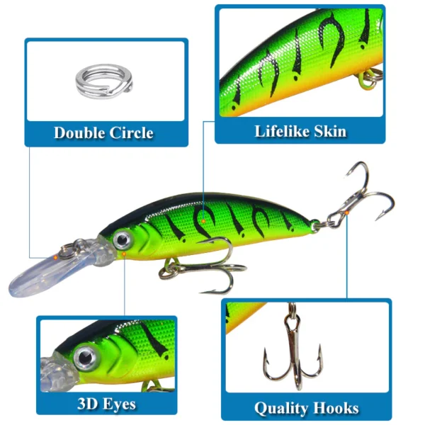 Random Colorful Minnow Lure Bait 7cm 6g