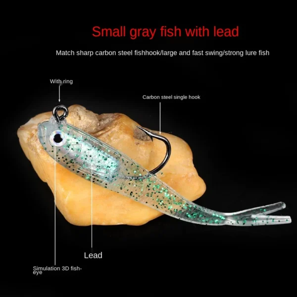 c191a7811514996bd3f0b70ee830e963.webp Lead Fish Soft Lure Bait 7.5cm 6g with Hooks
