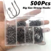 500pcs Carbon Steel Fishing Hooks Set No.3-22