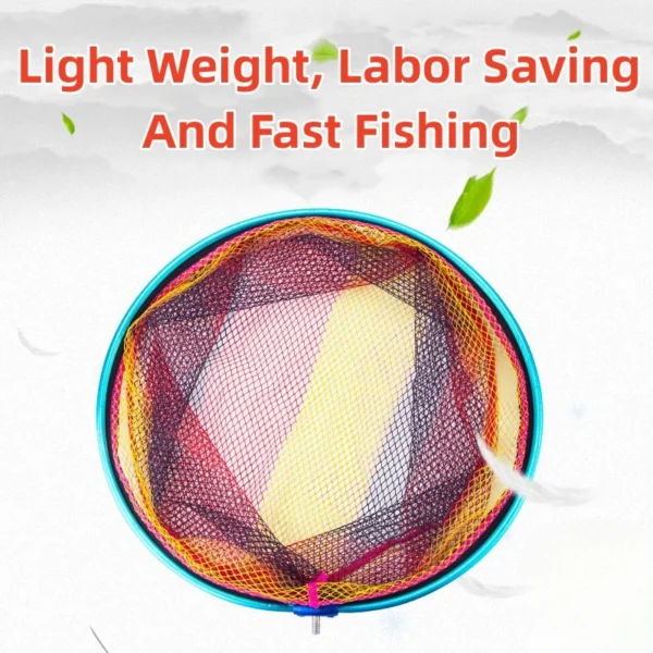 Fishing Catching Net Aluminum Alloy Coated Mesh Head Ultralight Nano Anti Hanging Catching Net