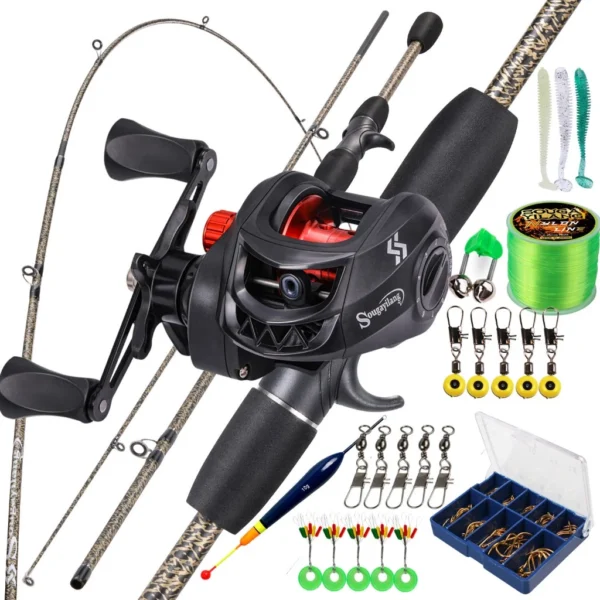Random Carbon Casting Fishing Rod and Baitcasting Reel Set