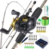 Random Carbon Casting Fishing Rod and Baitcasting Reel Set