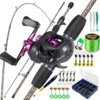 Random Carbon Casting Fishing Rod and Baitcasting Reel Set