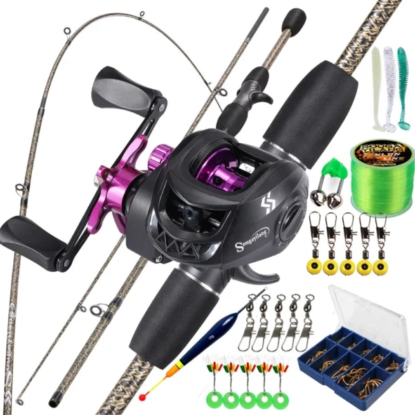 Random Carbon Casting Fishing Rod and Baitcasting Reel Set