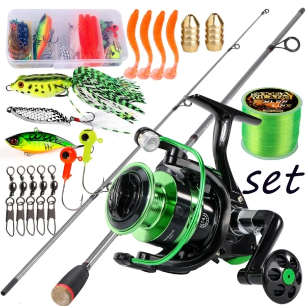 Random Spinning Fishing Rod and Reel Set 2