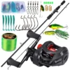 Random Carbon Fiber Casting Fishing Rod and Baitcasting Reel Set