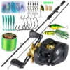 Random Carbon Fiber Casting Fishing Rod and Baitcasting Reel Set