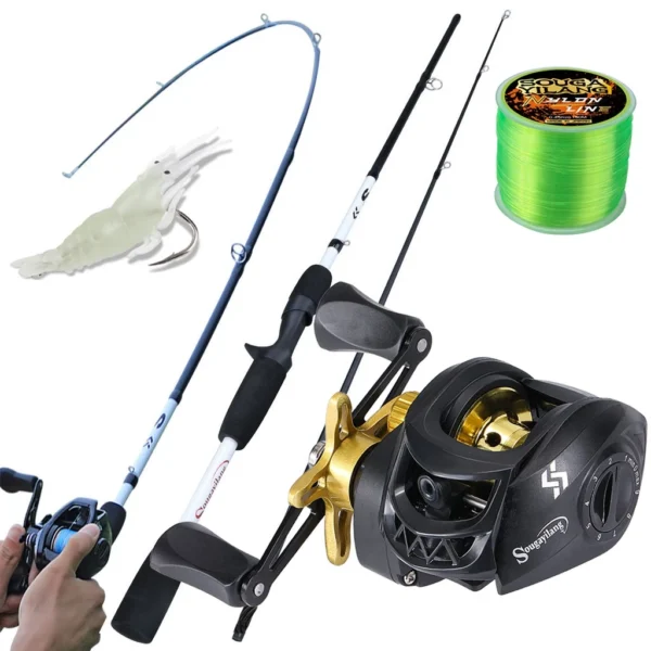 Random Carbon Casting Fishing Rod and Baitcasting Reel Set 2