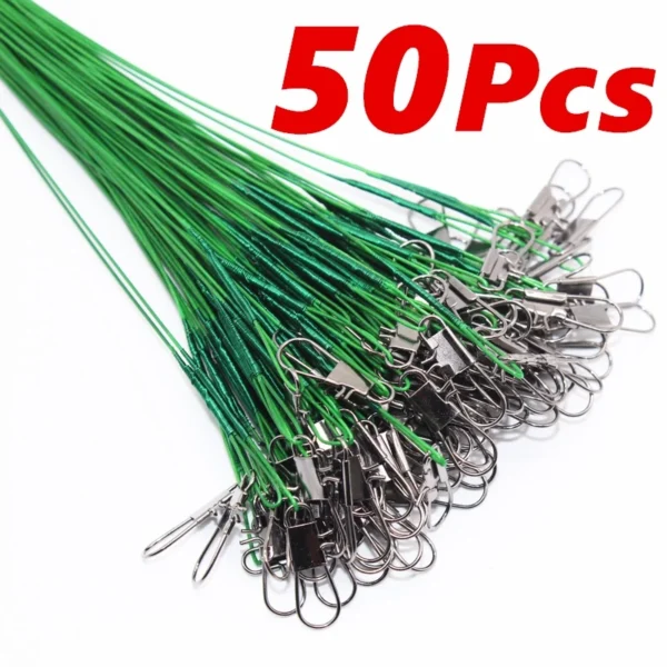 Steel Wire Leader With Swivel 50Pcs