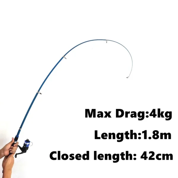 Telescopic Fishing Rod with Spinning Reel and Lure Set